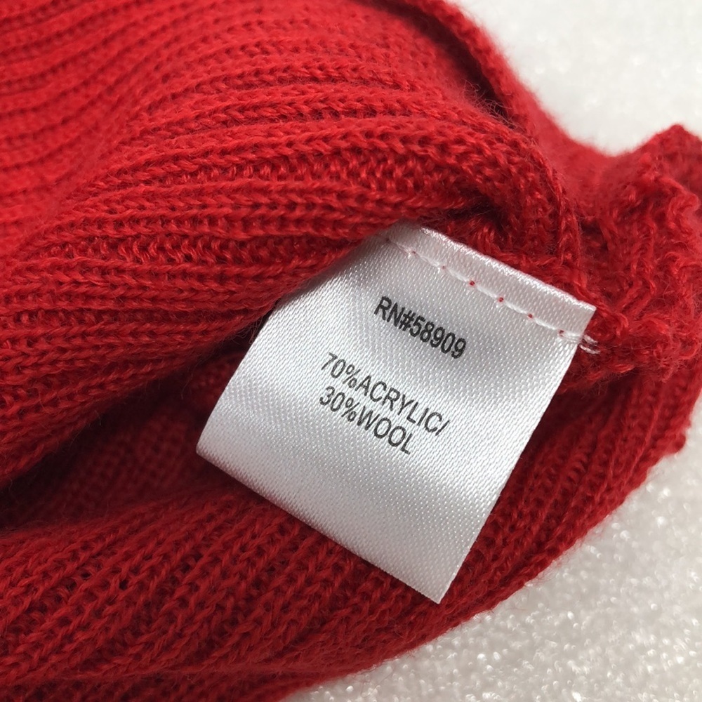 NEW Chelsea & Violet Girls Sweater Red Wool Blend Boatneck Ribbed Knit Medium - Picture 4 of 11